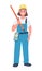 Female repair worker semi flat color vector character