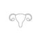 Female reproduction system line icon. Women reproduction system outline
