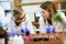 Female researchers in white lab coat working in the laboratory