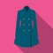 female restrained coat buttoned. Women s outerwear..Woman clothes single icon in flat style vector symbol stock