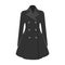 female restrained coat buttoned. Women s outerwear..Woman clothes single icon in monochrome style vector symbol