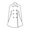 female restrained coat buttoned. Women s outerwear..Woman clothes single icon in outline style vector symbol stock