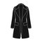 female restrained coat buttoned. Women s outerwear..Women clothing single icon in black style vector symbol stock