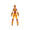 Female robot space suit, superhero, cyborg costume, front view vector Illustration on a white background