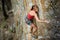 Female Rock Climbing