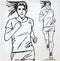 Female runner sketch illustration