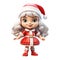 female Santa Claus cartoon isolated