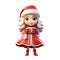 female Santa Claus cartoon isolated