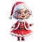 female Santa Claus cartoon isolated