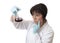 Female scientist with erlenmeyer flask