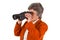 Female senior business woman with binoculars