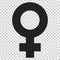 Female sex symbol vector icon in flat style. Women gender illustration on isolated transparent background. Girl masculine