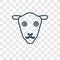 Female Sheep concept vector linear icon isolated on transparent