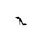Female shoe with high heel and wing. Elegant black slipper with spike heel on while background