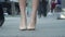 Female shoes on high heels at the street