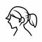 Female Side View Outline for Logo Spa, Icon, Beauty Product or Anything