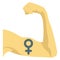 Female sign on biceps, strong female  vector icon which can easily modify or edit