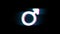 Female Sign Gender Symbol on Glitch Retro Vintage Animation.