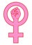 Female sign with hand, vector illustration