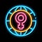 Female Sign World neon glow icon illustration