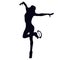 Female silhouette doing seethe - jump from one foot to the other, while the free leg will touch the back of the thigh