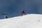 Female skier carving down an Australian ski slope