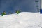 Female skier carving down an Australian ski slope