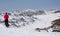 Female skier in the foreground in Charlotte's Pass ski resort in Australia