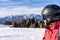 Female skier on a slope.