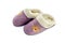 Female slippers on a white background
