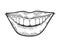 Female smile mouth sketch engraving vector
