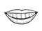 Female smile mouth sketch engraving vector
