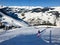 Female snowboarder on piste