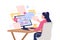 Female software developer flat concept vector illustration