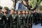 Female soldiers of the Brazilian army parading