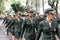Female soldiers of the Brazilian army parading