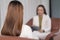 Female Southeast Asian psychologist doctor consults in a psychotherapy session with a female
