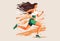 female sporty runner. Healthy active lifestyle. Generative ai