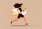 female sporty runner. Healthy active lifestyle. Generative ai