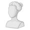 Female statue head icon, monochrome style