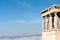 Female statues called caryatids in the Erechtheion at Acropolis