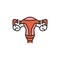 Female sterilization color line icon. Tubal ligation. Permanent contraception and birth control. Pictogram for web page, mobile