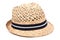 Female straw hat on white background