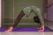 Female stretches yoga poses