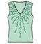 Female summer blouse pastel dusty mint color. Women\'s beautiful t-shirt with an abstract embroidery.