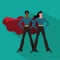 Female superheroes flat design