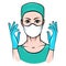 Female surgeon illustration