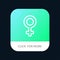 Female, Symbol, Gender Mobile App Button. Android and IOS Line Version