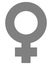 Female symbol icon - medium gray simple thick, isolated - vector