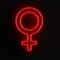 Female symbol in neon red